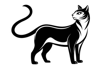  A sketch of cat silhouette black vector art illustration