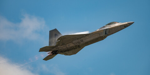 U.S. Air Force F-22 Raptor Stealth Flighter in Flight