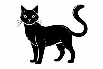  A sketch of cat silhouette black vector art illustration