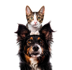 Obraz premium Dog and cat duo together high quality pets