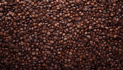 Background composed of aromatic coffee beans, creating a rich inviting texture