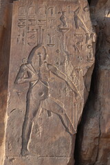 Famous Colossi of Memnon. Massive ruined statues colossi of the Pharaoh Amenhotep III. Travel and...