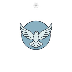 Obraz premium Peace Dove Flying icon symbol vector illustration isolated on white background
