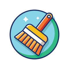 Cleaning service cartoon character with cleaning elements vector illustration