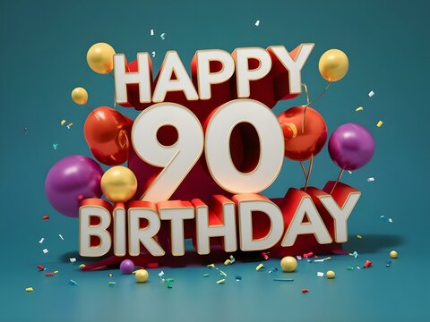 Grand happy 90th birthday with balloons