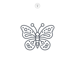 Butterfly icon symbol vector illustration isolated on white background