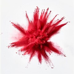 Rote Puder Explosion weisser Hintergrund