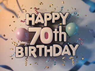 Sophisticated happy 70th birthday with gold accents