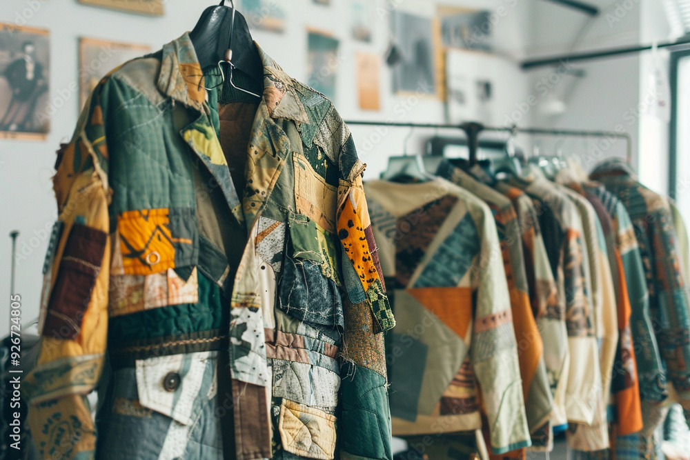 Poster patchwork jacket on display