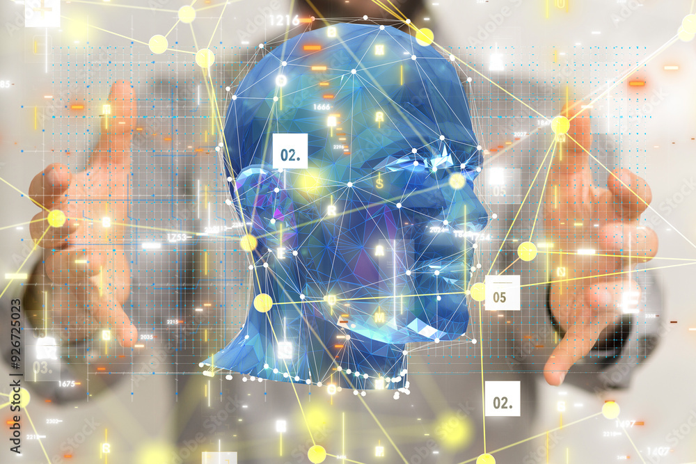 Aufkleber digital medical futuristic interface 3d rendering