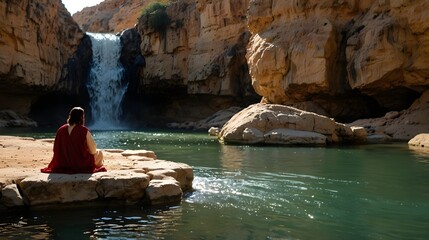 Jesus being baptized in the River Jordan by John the Baptist