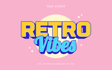 Retro vibe editable text effect  fun color text style