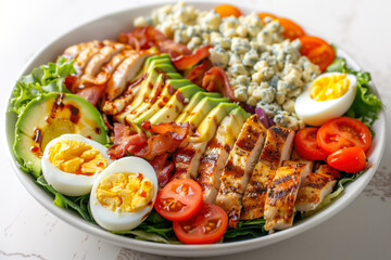 Vibrant Cobb salad with fresh ingredients