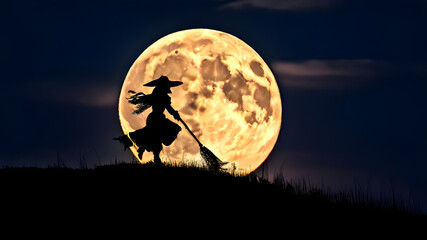 Under the Spell of the Full Moon: A Halloween Witch's Tale, Witch's Night of the Full Moon, Halloween Witch at Midnight.