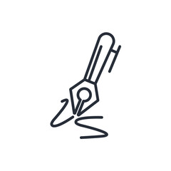 calligraphy icon. vector.Editable stroke.linear style sign for use web design,logo.Symbol illustration.