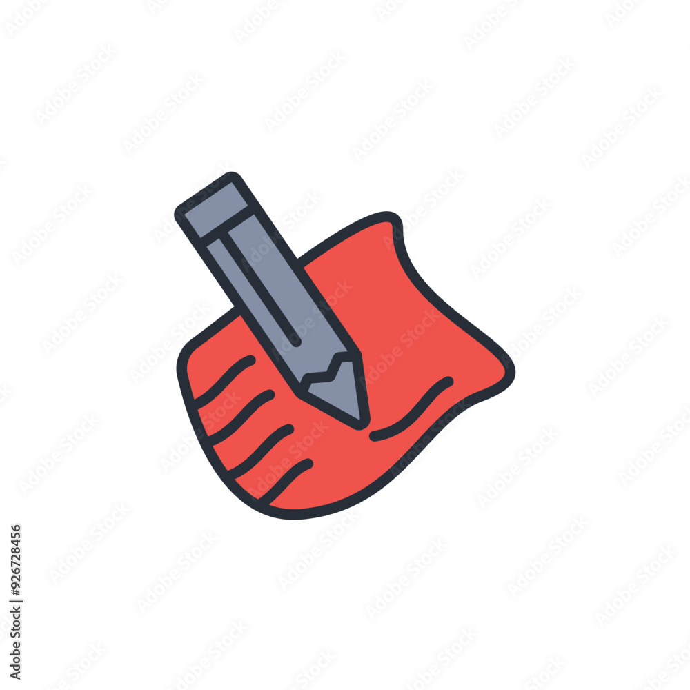 Poster draw icon. vector.editable stroke.linear style sign for use web design,logo.symbol illustration.