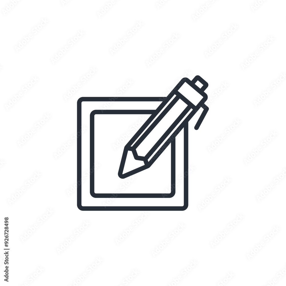 Poster edit icon. vector.editable stroke.linear style sign for use web design,logo.symbol illustration.