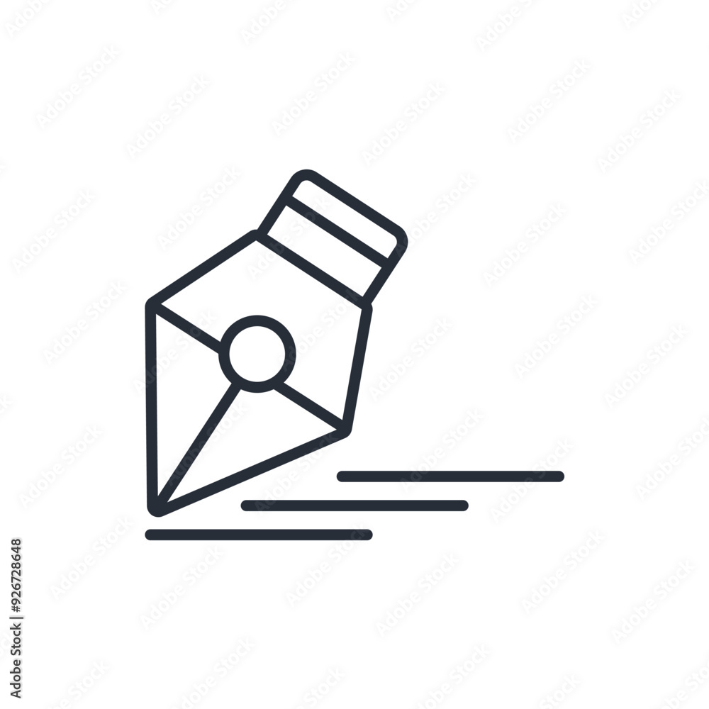 Poster nib icon. vector.editable stroke.linear style sign for use web design,logo.symbol illustration.