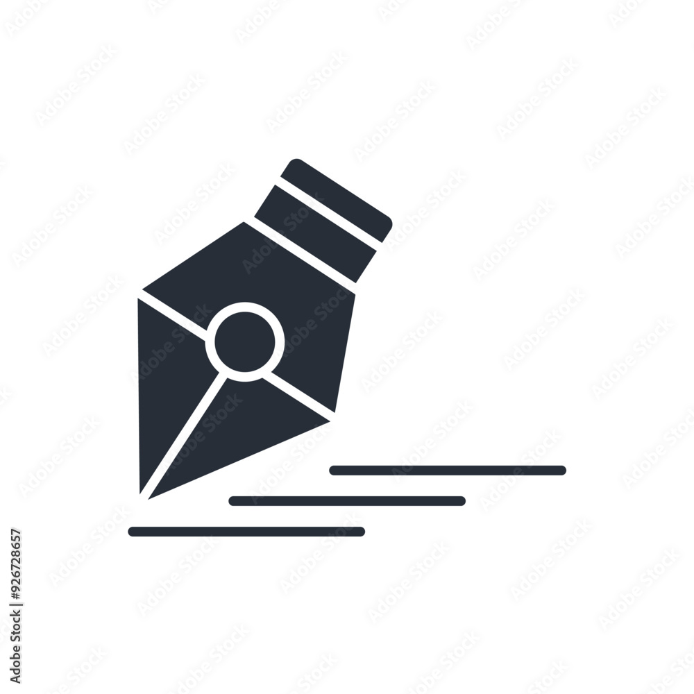 Poster nib icon. vector.editable stroke.linear style sign for use web design,logo.symbol illustration.