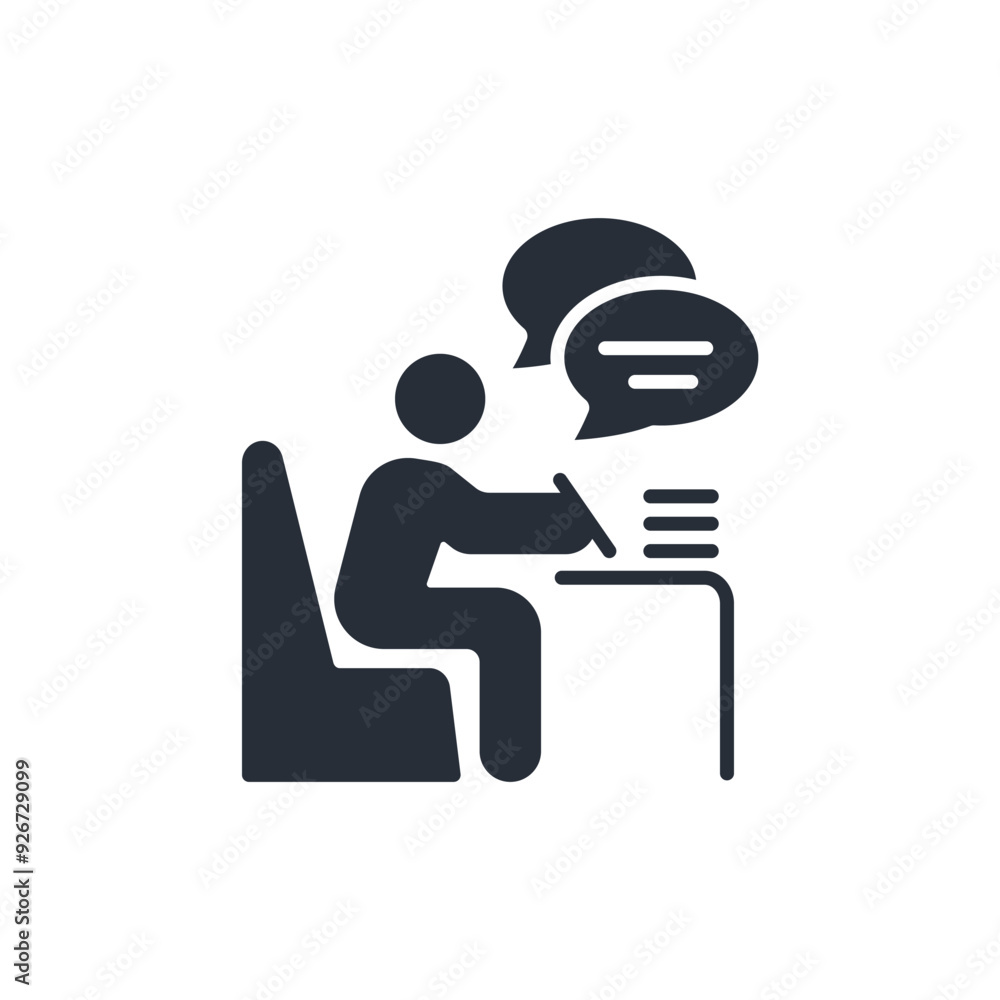 Poster write icon. vector.editable stroke.linear style sign for use web design,logo.symbol illustration.
