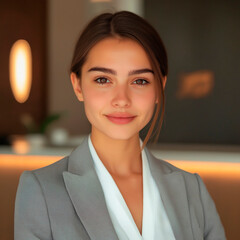 Successful female executive of a big company, dressed in formal attire