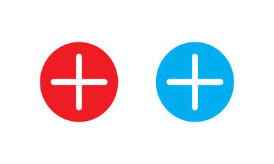 Plus Icons set. Add plus icon. Addition sign. Medical Plus icon