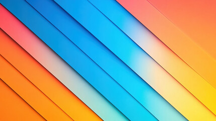 Fototapeta premium Vibrant Gradient Background With Diagonal Stripes Of Blue, Orange, And Yellow, Representing Color Diversity In Wallpapers, Eye-catching And Dynamic. 