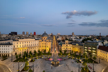 Miasto Łódź- widok na Plac Wolności.