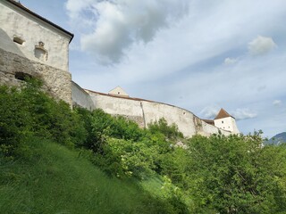 Old fortress in the mountains - Rasnov fortress - Brasov county, Romania 