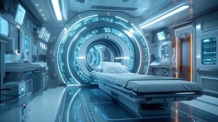 Futuristic Hospitals with AI-Enhanced Medical Imaging: Hospitals using AI to improve the accuracy and speed of medical imaging.