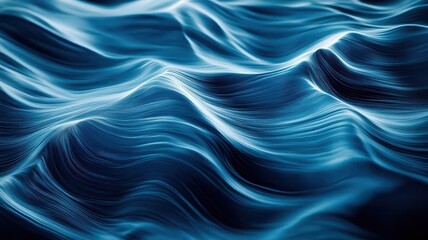 Obraz premium Abstract blue waves, flowing and dynamic, perfect for modern design backgrounds.
