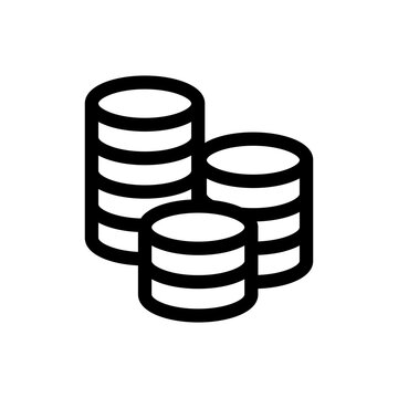 recommend clip art: Coin icon in thin line style vector illustration graphic design