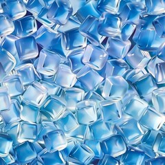 Blue ice cubes glimmer as they reflect light, creating a striking visual display