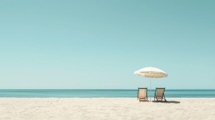 Beach Chairs Under Umbrella