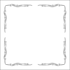 Elegant black and white elegant ornamental frame, decorative border, corners for greeting cards, banners, business cards, invitations, menus. Isolated vector illustration.	
