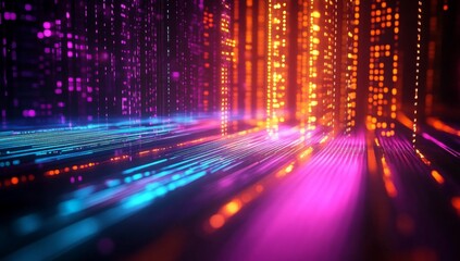 Modern digital abstract 3D background. Can be used in the description of network abilities, technological processes, digital storages, science, education, etc.