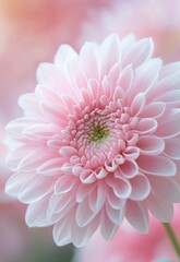 Close-up of delicate pink dahlia flower petals in full bloom