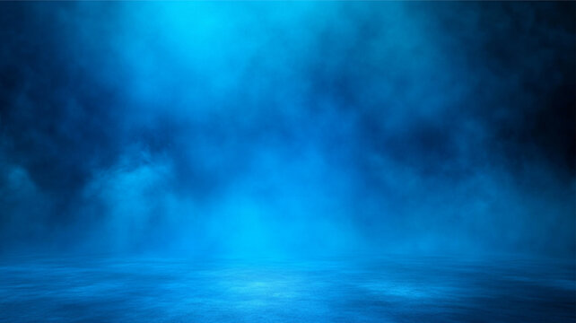 Elegant studio backdrop with a deep blue gradient and a smooth, misty effect, perfect for creating sophisticated portrait headshots.

