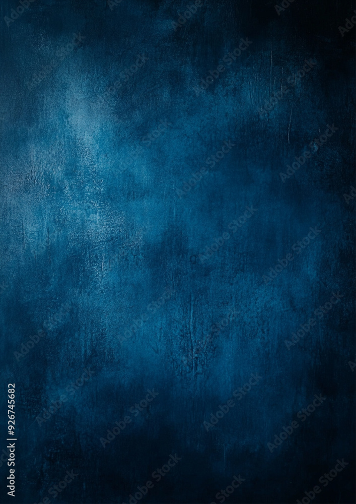 Poster blue studio background with a gradient of light to dark blue shades, creating depth and a serene atm