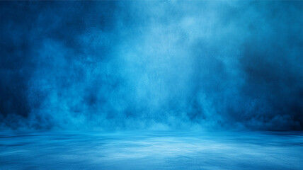 Blue studio background with a gradient of light to dark blue shades, creating depth and a serene atmosphere, with a smooth texture ideal for portrait headshots.

