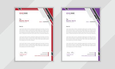 Obraz premium Modern minimal vector template professional letterhead layout design