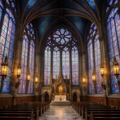 Fototapeta premium Watercolor illustration of the Sainte-Chapelle in Paris. Capture the exquisite Gothic architecture of this historic chapel