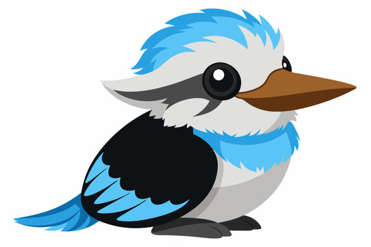 recommend clip art:  Baby kookaburra soft blue eyes vector art illustration