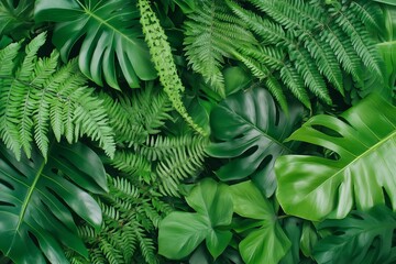 prehistoric plants pattern with fern