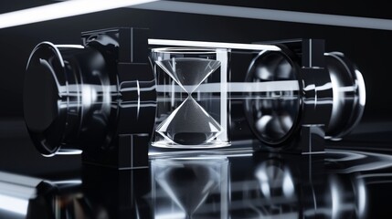 Futuristic sand timer with innovative design and low sand level for modern aesthetic appeal