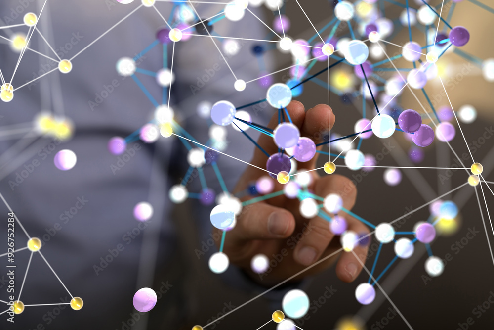 Poster Big data visualization. Network connection structure
