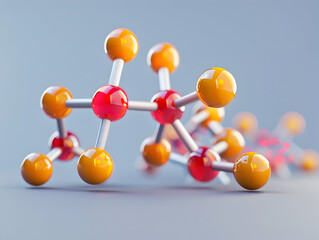 Obraz premium Abstract Structure Background of Molecule Or Atom, molecular structure, structural chemical formula with atoms