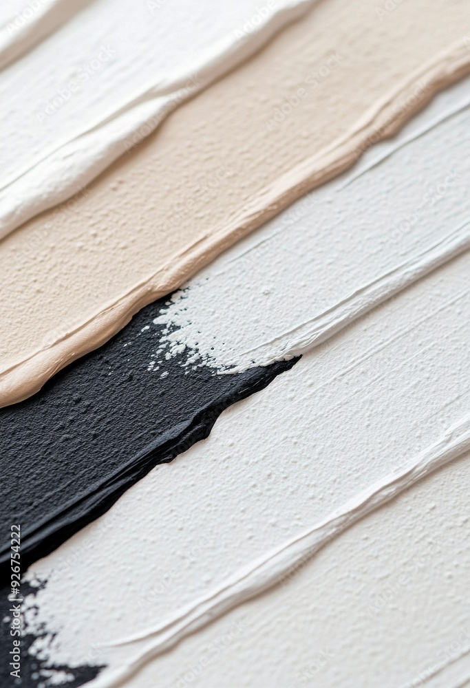 Poster layers of textured white paint on canvas creating a smooth artistic surface