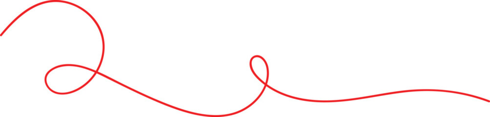 Curved red line drawing in a minimalist style, perfect for modern vector art and abstract design concepts