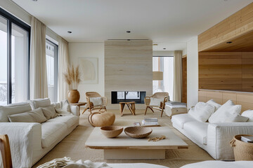 Fototapeta premium Modern Living Room with Minimalist Design